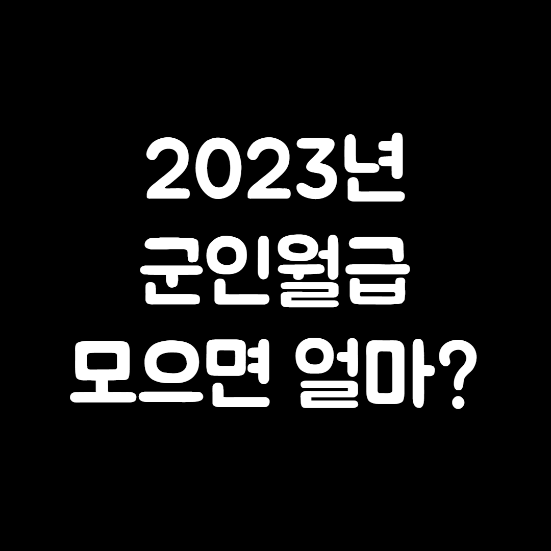 2023년 군인월급 모으면 얼마나 될까?