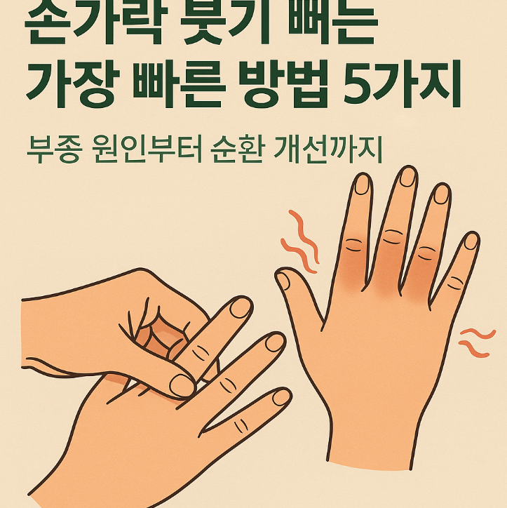손가락 붓기 빼는 가장 빠른 방법 5가지 부종 원인부터 순환 개선까지