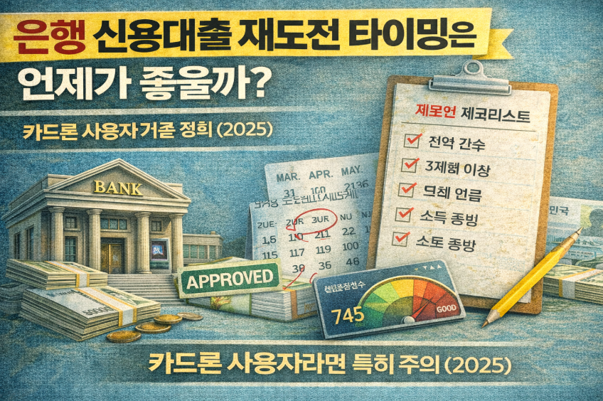 은행 신용대출 재도전 타이밍은 언제가 좋을까｜카드론 사용자 기준 정리 (2025)