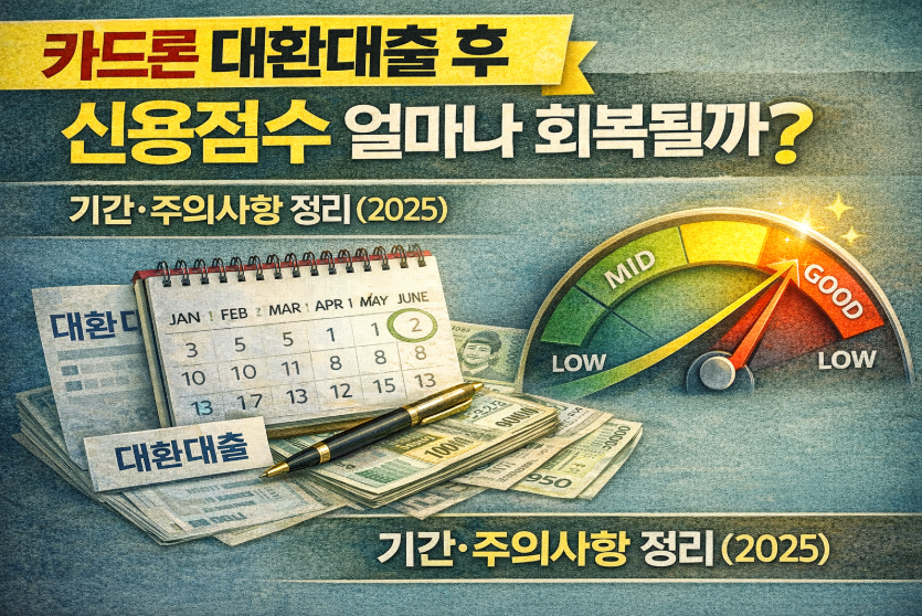 카드론 대환대출 후 신용점수 얼마나 회복될까｜기간·주의사항 정리 (2025)