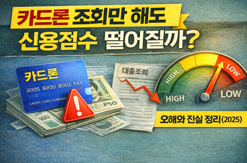 카드론 조회만 해도 신용점수 떨어질까｜오해와 진실 정리 (2025)