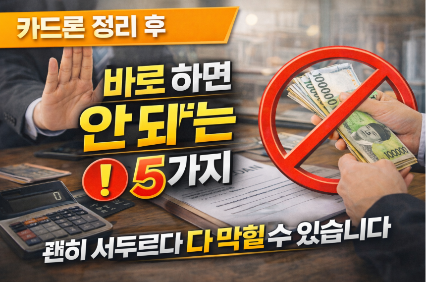 카드론 정리 후 바로 하면 안 되는 행동 5가지