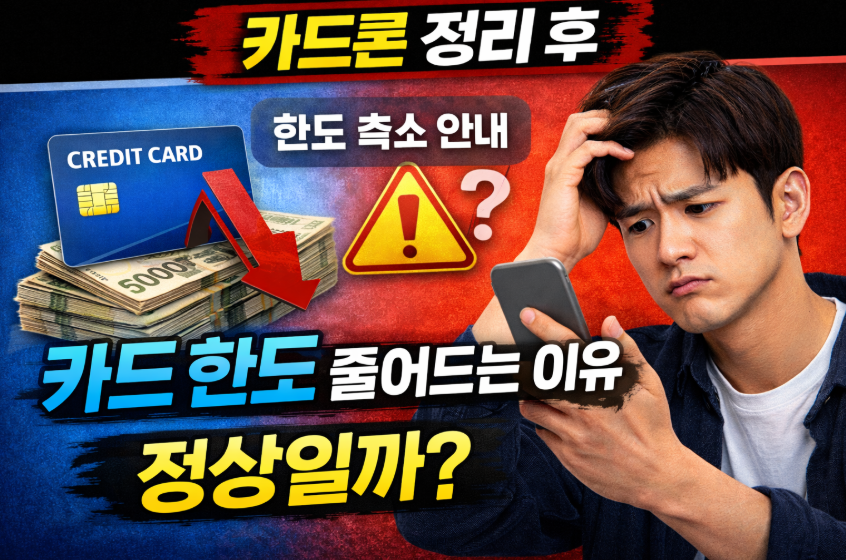 카드론 정리 후 카드 한도 줄어드는 이유, 정상일까