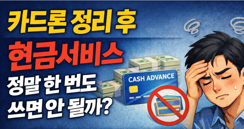 카드론 정리 후 현금서비스, 정말 한 번도 쓰면 안 될까