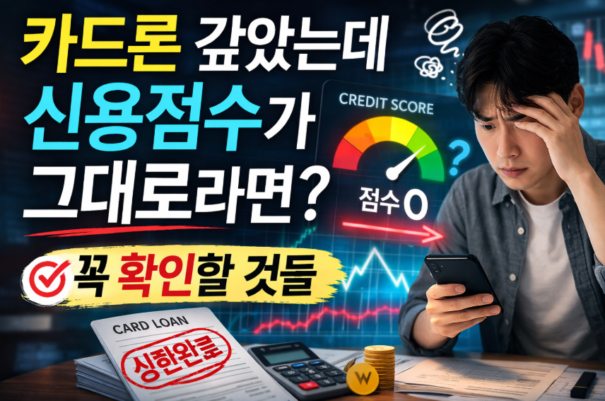 카드론 갚았는데 신용점수가 그대로라면 꼭 확인할 것들