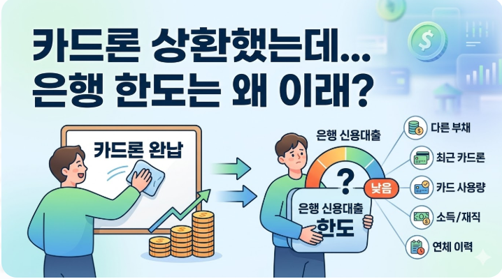 카드론 갚았는데도 은행 대출 한도가 기대보다 낮게 나오는 이유