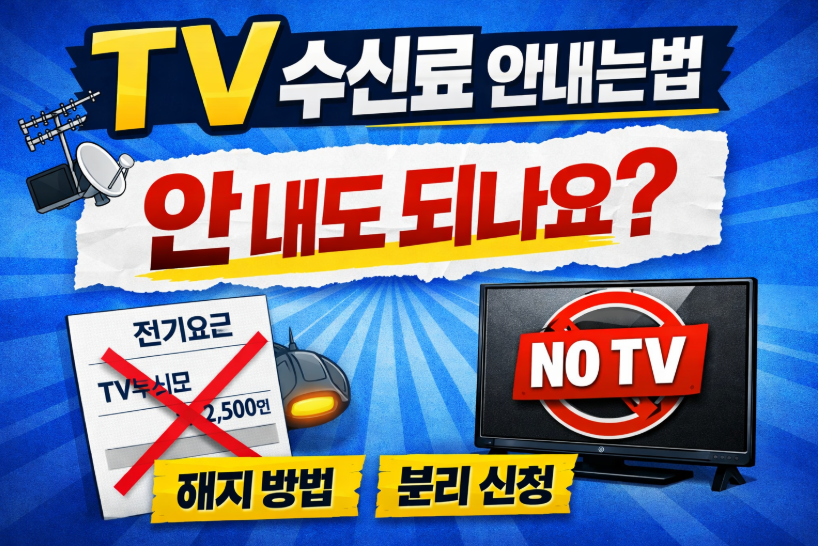 TV수신료 안내는법｜TV 없으면 안 내도 될까 해지·분리 방법 총정리