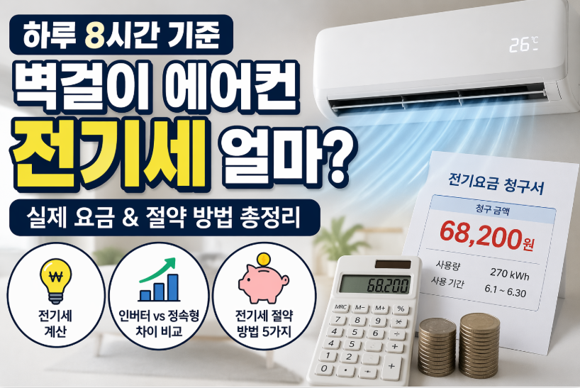 벽걸이 에어컨 전기세, 하루 8시간 기준 실제 요금과 절약 방법 정리