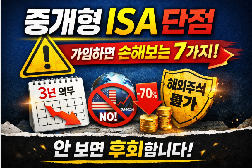 중개형 ISA 단점 총정리 7가지｜가입 전 꼭 알아야 할 손해 보는 경우