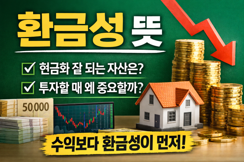 환금성 뜻 쉽게 정리｜투자 전에 꼭 알아야 할 핵심 개념과 실제 예시