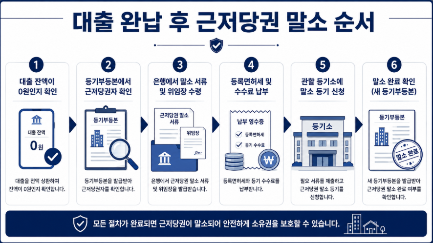 대출 완납 후 근저당권 말소 순서