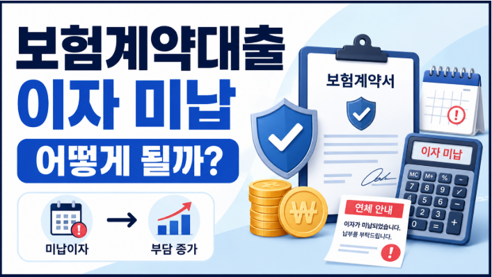 보험계약대출 이자 미납하면 어떻게 될까 연체이자 원금 가산 보험 해지까지
