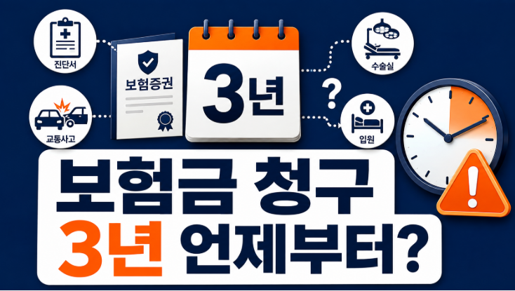 보험금 청구기간 3년 계산법, 진단일 수술일 사고일 중 언제부터일까