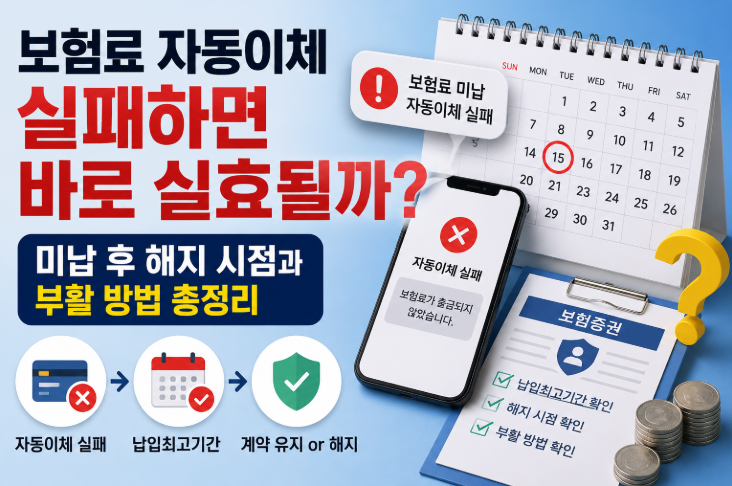 보험료 자동이체 실패하면 바로 실효될까 미납 후 해지 시점과 부활 방법