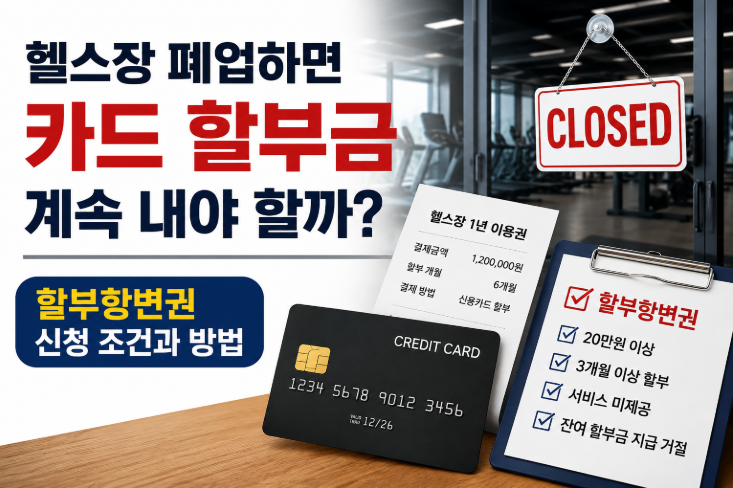 헬스장 폐업하면 카드 할부금 계속 내야 할까 할부항변권 신청 조건과 방법