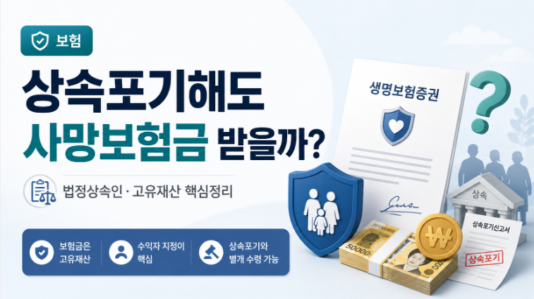 상속포기하면 사망보험금 못 받을까 법정상속인 수익자와 고유재산 기준